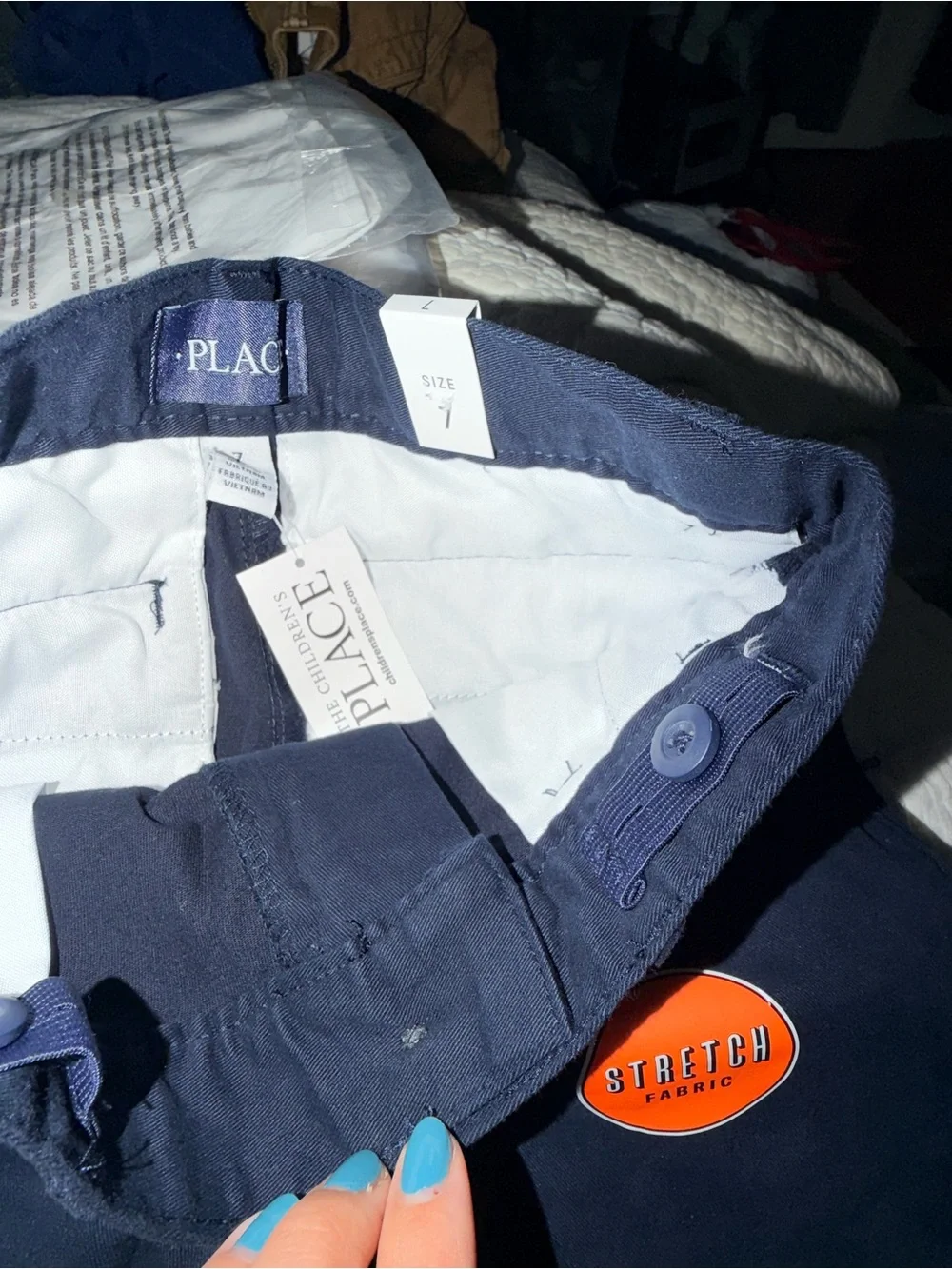 Boys’ Stretch Navy Chino Shorts